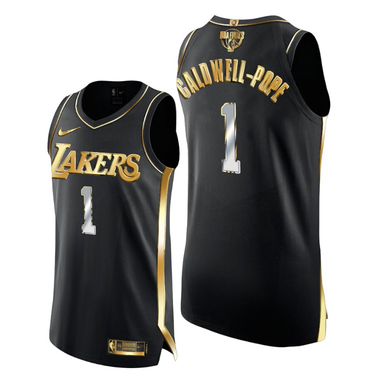 Men's Los Angeles Lakers Kentavious Caldwell-Pope #1 NBA 2020-21 Authentic Golden Limited Edition Finals Black Basketball Jersey UCA2883OE